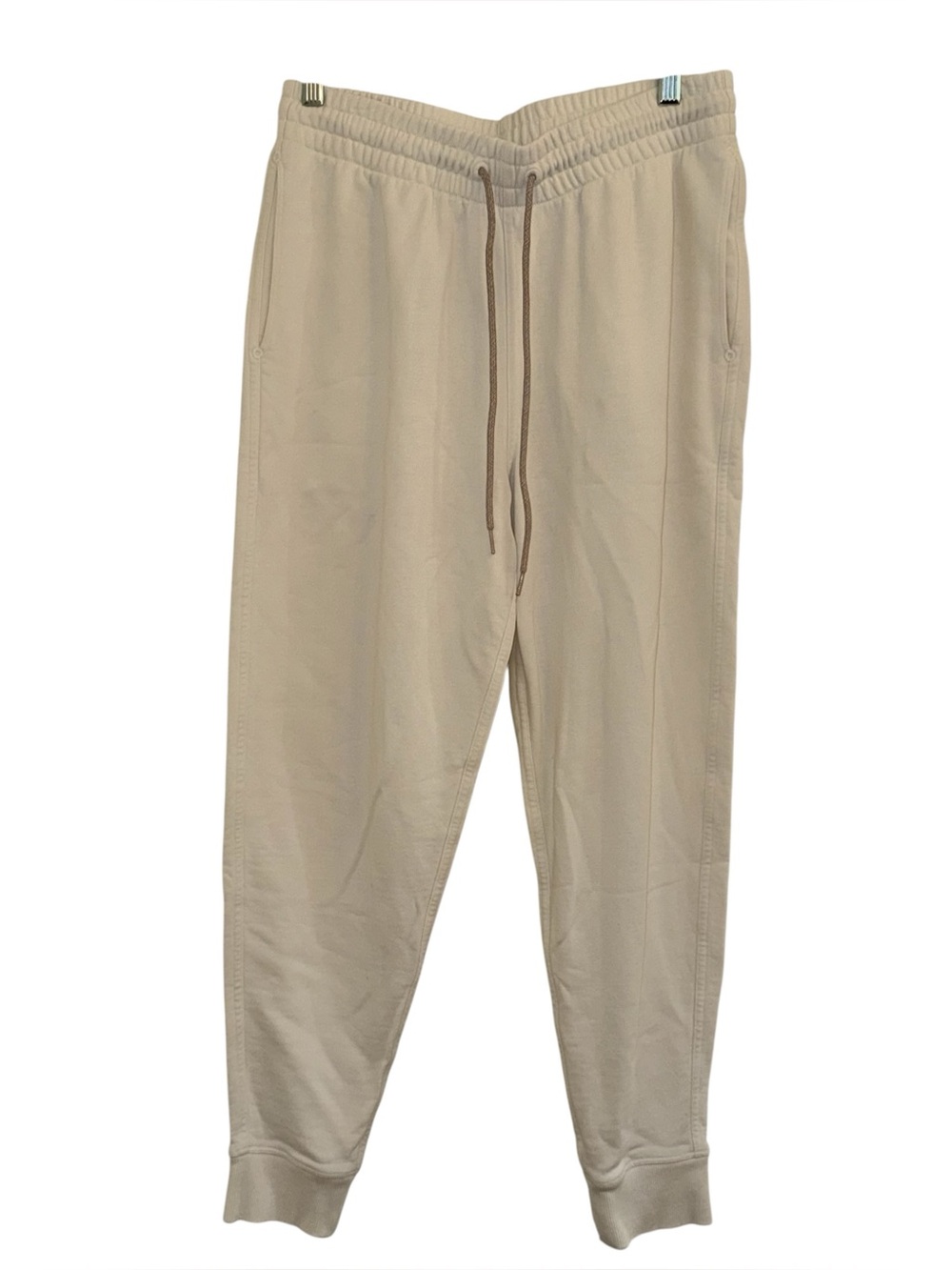 Allbirds White Pull up Drawstring Sweatpants Mens L Cotton Casual Comfort cream
